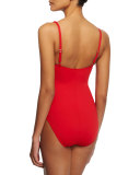 Mio Ruched Sweetheart One-Piece Swimsuit, Periwinkle