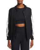 Track-Stripe Bomber Jacket