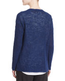 Zip-Front Boxy Cardigan, Blue Bonnet  