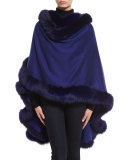 Fox Fur-Trimmed Cashmere U-Cape