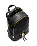 Rhea Small Zip Backpack, Black