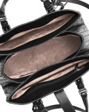 Roma Small Woven Compartment Tote Bag, Black