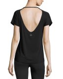 Sleek Stripe Triangle Cutout Athletic Top