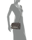 Baby Olimpia Snakeskin Shoulder Bag, Light Gray