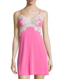 Enchant Lace-Trimmed Chemise, Tropical Pink