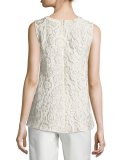 Sleeveless Matelasse Empire Top, Ivory