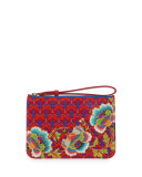 Paradise Zip-Top Wristlet, Red