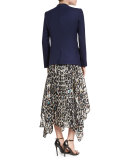 Sleeveless Printed Silk-Blend Handkerchief Dress
