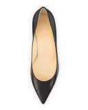 Pipina Leather 55mm Wedge Red Sole Pump, Black