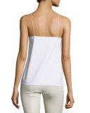 Stretch-Cotton Camisole Top, White