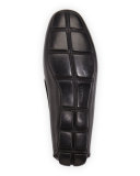 Saffiano Plaque-Strap Driver, Black