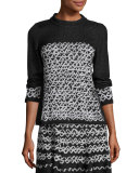 Long-Sleeve Geo Chic Top, Petite 