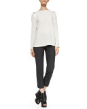 Cropped Lightweight Wool-Blend Pants
