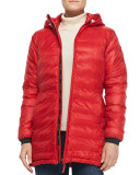 Camp Hooded Mid-Length Puffer Coat, Black
