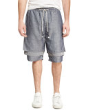 Dissociative Drawstring Shorts, Blue