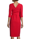 Jolie 3/4-Sleeve Tie-Waist Dress, Plus Size