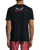 Embellished Longhorn Skull T-Shirt, Black