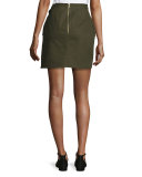 Utility Miniskirt with Lace Insert, Khaki
