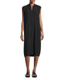Sleeveless Voile Tunic, Black