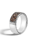 Men's 8.6mm Lava Smoky Quartz Band Ring, Size 10