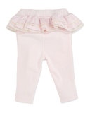 Ruffle-Trim Jersey Leggings, Pink, Size 3-18 Months
