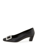 Decollete Belle Vivier Leather Ballerina Pump, Black