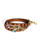 Loopy Mixed Cabochon Leather Wrap Bracelet