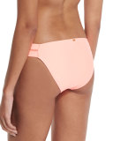 Tab Stitch-Detail Swim Bottom, Coral
