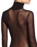 Bisou Turtleneck Mesh Teddy, Black