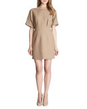 Ava Cuffed-Short-Sleeve Dress 