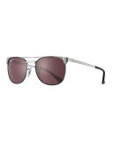 Signet Monochromatic Square Double-Bridge Sunglasses