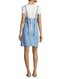 Suffolk Denim Apron Dress, Pale Blue