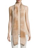 Modal-Cashmere Streaks Scarf, Buff 