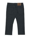Straight-Leg Cotton-Blend Pants, Graphite, Size 3-6