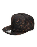 Starter Catedral Printed Flat-Bill Cap, Black/Orange