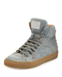 Denim High-Top Sneaker, Light Blue