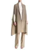 Cashmere Knit/Woven Combo Cape