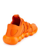 Kyujo Men's Leather Low-Top Sneaker, Orange
