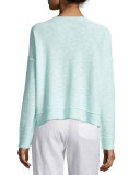 Organic Linen/Cotton Long-Sleeve Box Top, Green Mint