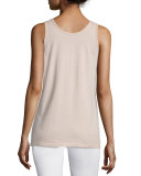 Basic Scoop-Neck Cotton Tank, Blush 