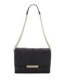 emerson place lenia quilted shoulder bag, black