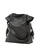 Flamenco Knot Bucket Bag, Black