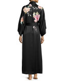 Lola Embroidered Silk Long Robe