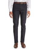 Dark Wash Straight-Leg Jeans, Blue