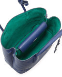 Vitello Daino Small Double Tote Bag, Royal/Teal (Reale/Ottanio)