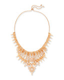 Seraphina Crystal Bib Necklace, Ivory