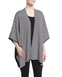 Striped Reversible Cape, Black/White