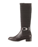 Odilia Weatherproof Leather Riding Boot, Espresso