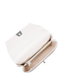 Leather Chain-Strap Flap Bag, Ivory