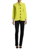 Flat Knit Wool Pants, Black, Petite 